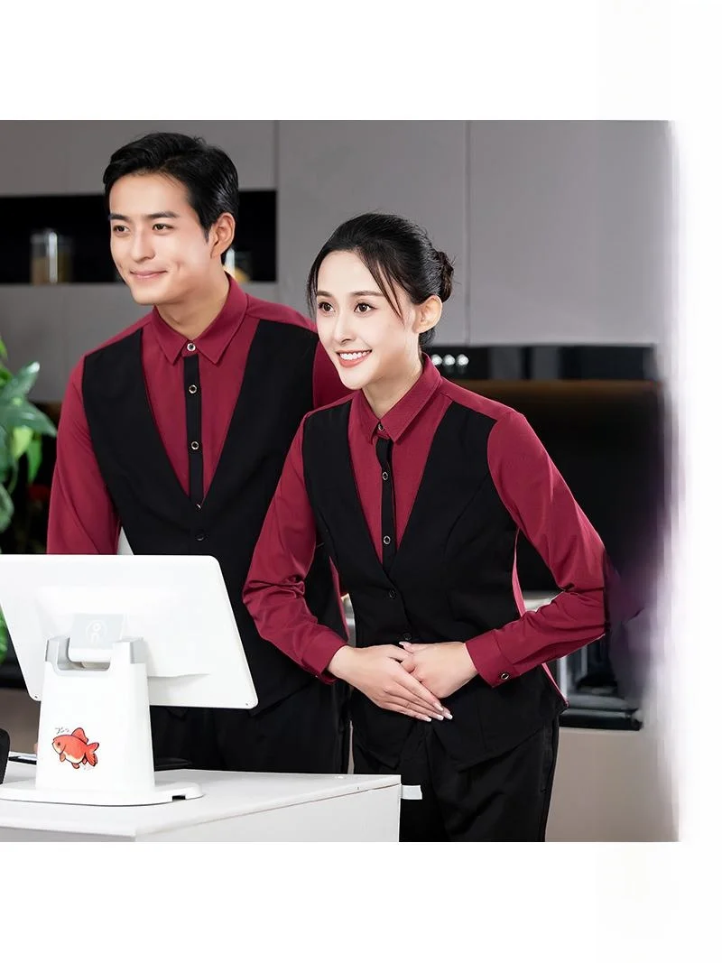 

Summer Work Uniforms Short Sleeve Long Sleeve Restaurant Hotel Dining Hall Chef Server Uniforms Male Female Short Sleeve