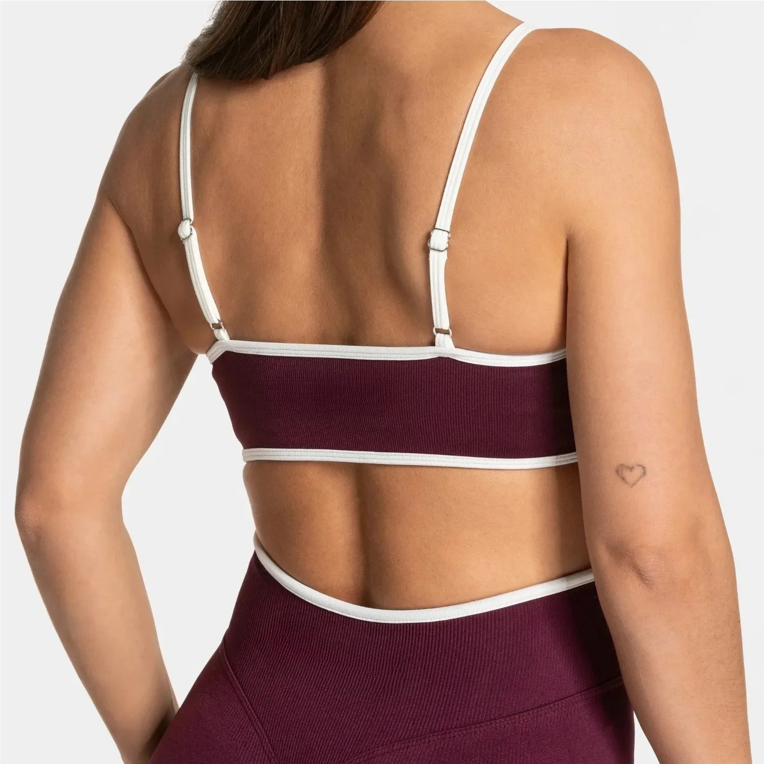 Summer Women's Solid Color Gym Sports Bra Sexy Backless Knitted Bra with Chest Cushion Suspender Bra Yoga Fitness Top image 6