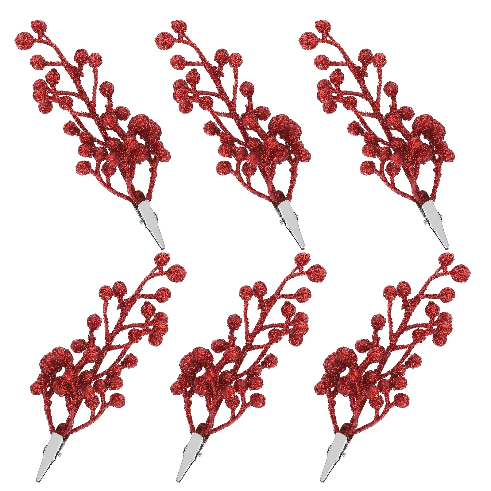 6 قطعة شجرة عيد الميلاد الديكور الاصطناعي التوت ينبع مشرق ملون شجرة عيد الميلاد يختار عطلة ديكور حفلات DIY بها بنفسك إكليل صنع