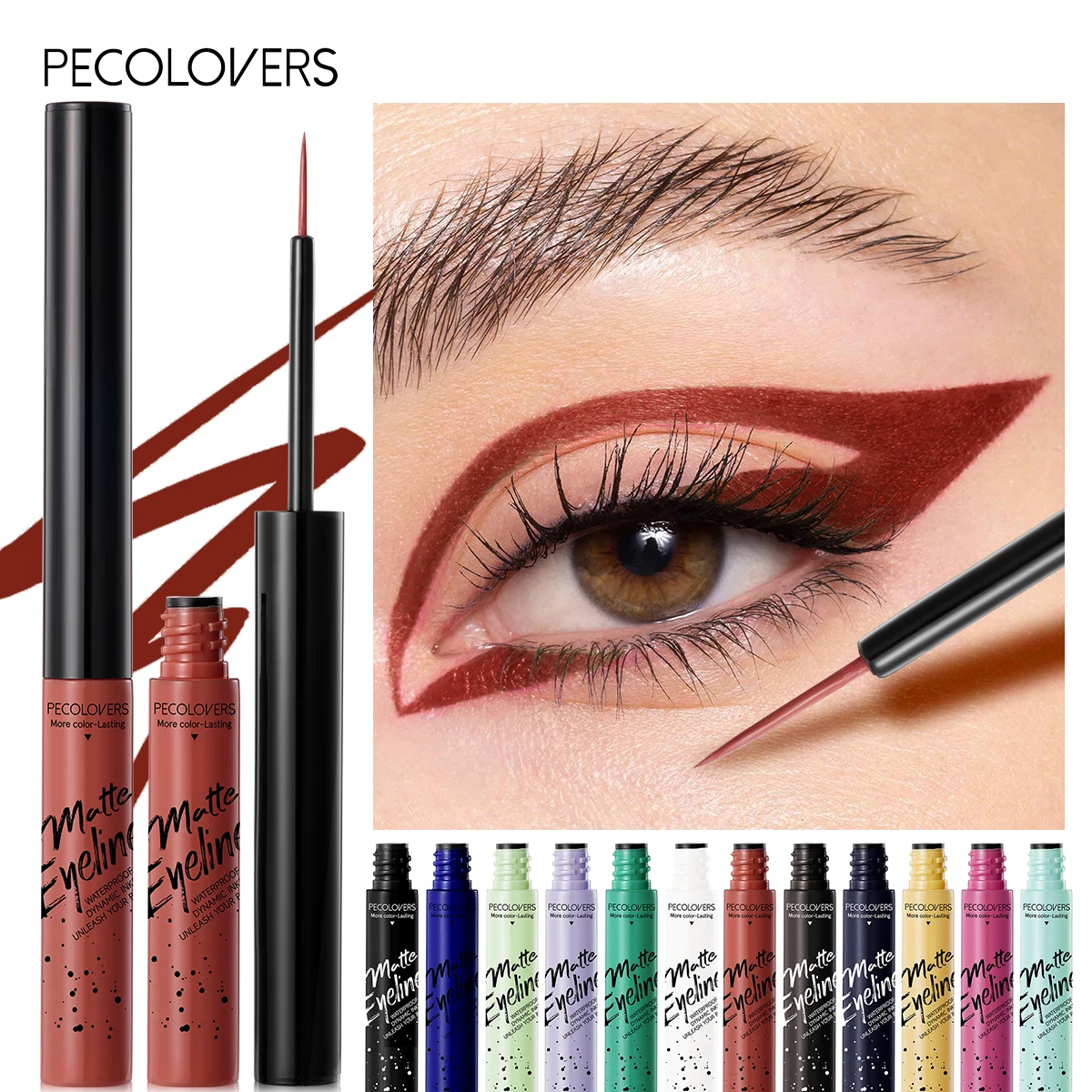 Acabamento de Longa Duração, Fácil de Aplicar, Delineador Colorido, Lápis para Olhos, Canetas Delineadoras Matte