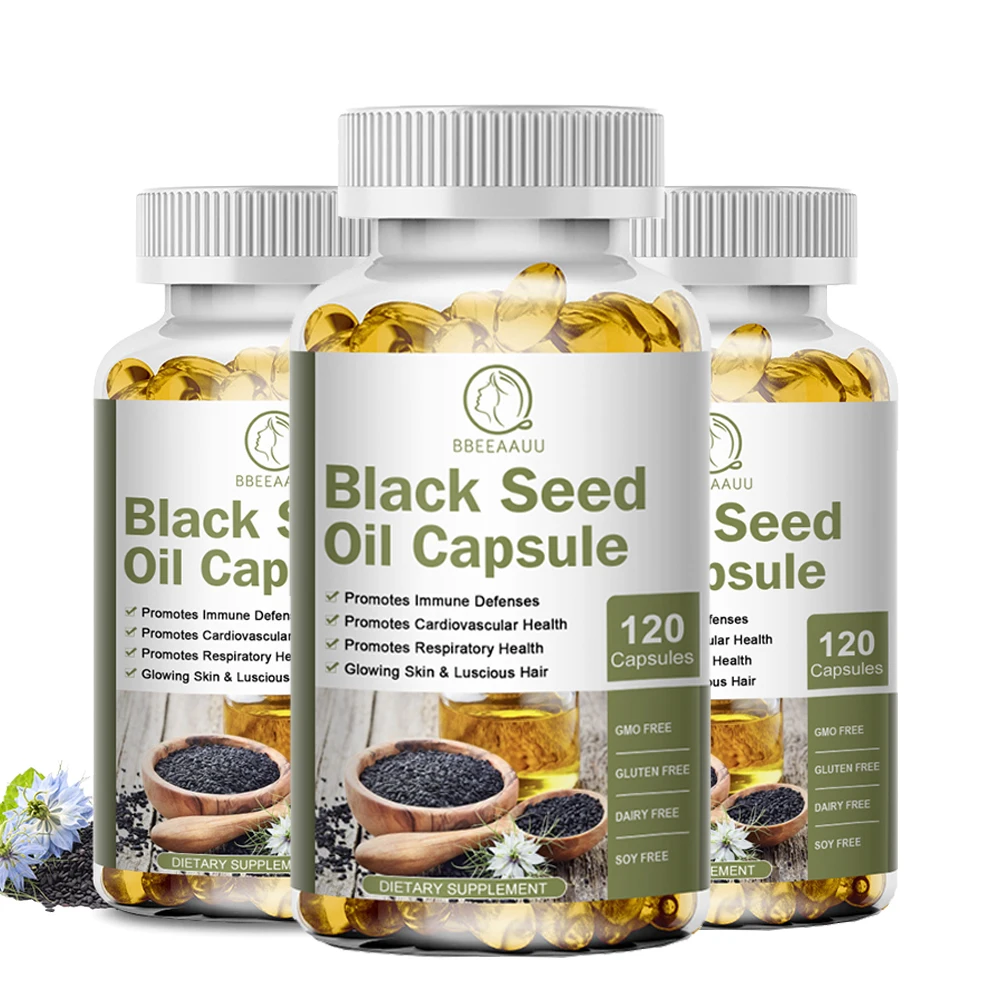 Black Cumin Seed Oil Capsule Support Digestion,Kidney Liver Function Immune System Inflammatory Support Hair Care & Nourishment