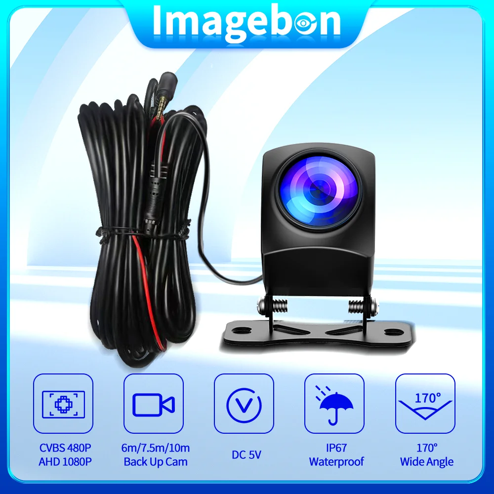 Imagebon Backup Camera AHD 1080P CVBS 480P 4 Pin 2.5mm 170 Degree Mirroring Rearview Mirror Cam For Reversing Car DVR