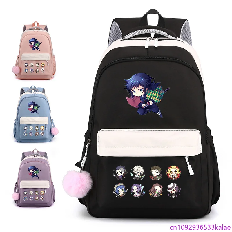 

Милый рюкзак с героями мультфильмов Tomioka Giyuu, школьный рюкзак для мальчиков и девочек, большой вместительный повседневный школьный рюкзак, подарок для школы