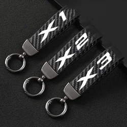 For BMW X X1 X2 X3 X4 X5 X6 X7 Car Carbon Fiber Pattern Rope Key Chain New Fashion Auto Keyrings Holder High-Grade Styling Parts