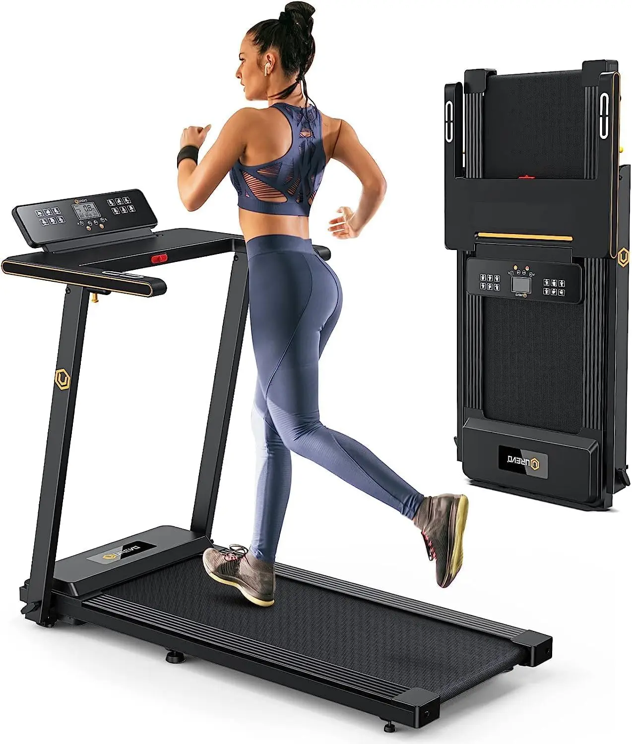 Portable Folding Treadmills for Home, Max 3.0 HP Running Walking Treadmill with 12 Pre Set Programs and Wider Tread Belt,