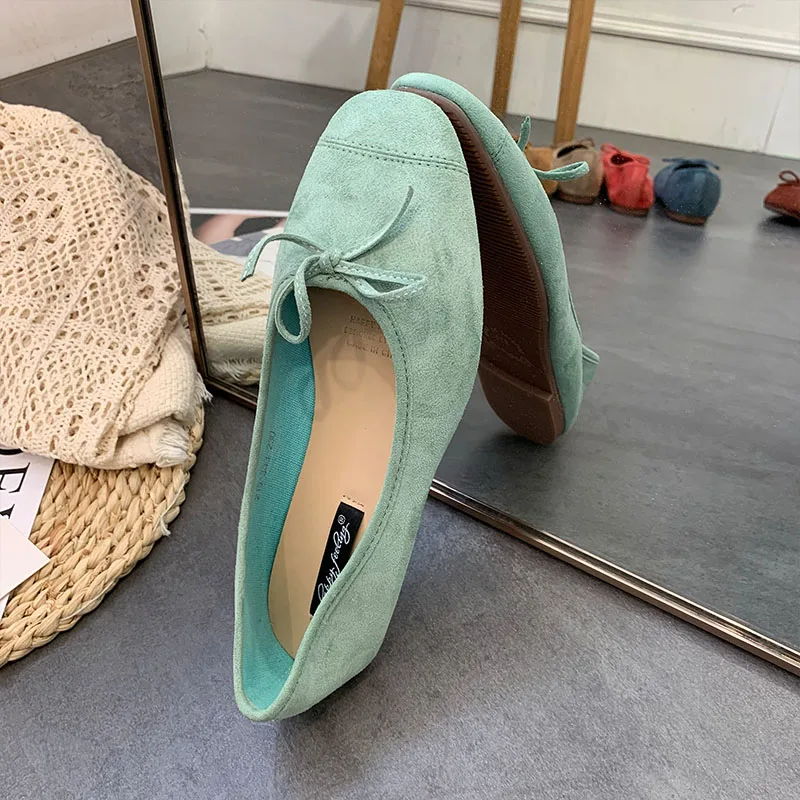 Modische flache Damenschuhe, Ballerinas, neue Frühlings- und Herbstkollektion, weiche Slip-On-Schuhe für Damen, Schmetterlingsknoten, flache Damenschuhe. – Detail 9