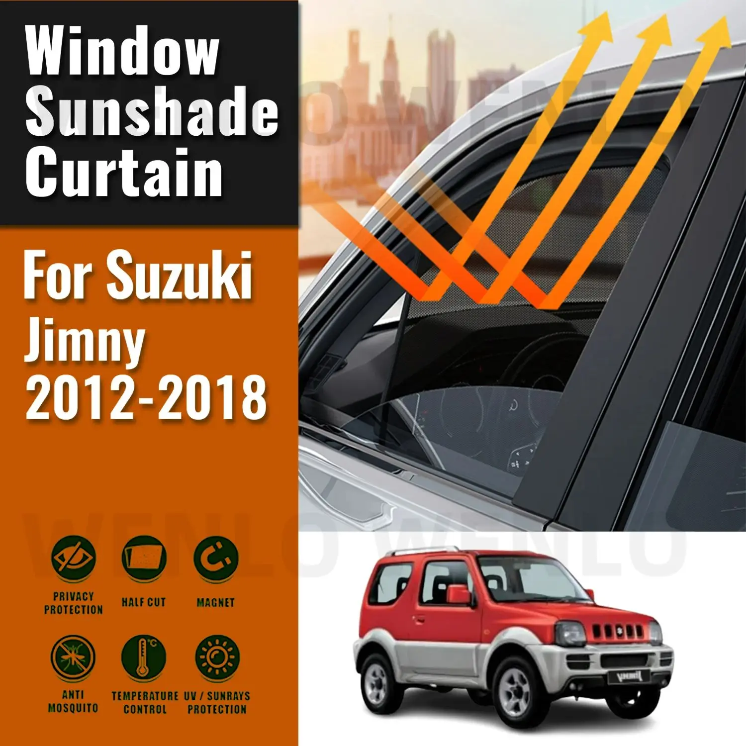 

For Suzuki Jimny 2012 2013 2014 2015 2016 2017 2018 Car Window Sunshade Magnetic Curtain Sun Shade Visor Net Mesh Protect Kids