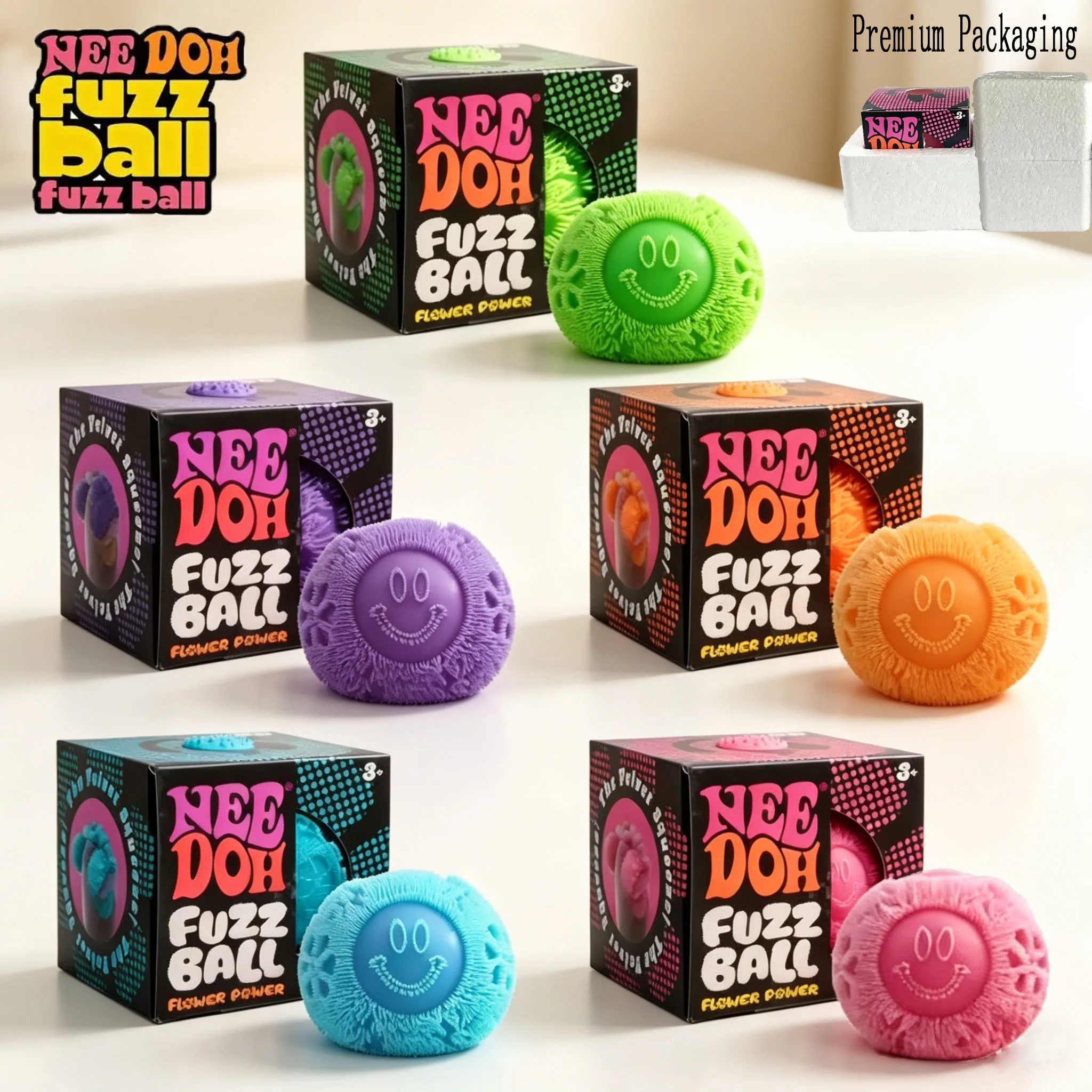 

Squishy Toys Ball Blind Box, Cute Face Flower Shape Soft Non Sticky Stress Relief Squeeze Toy for Office Home & Adults