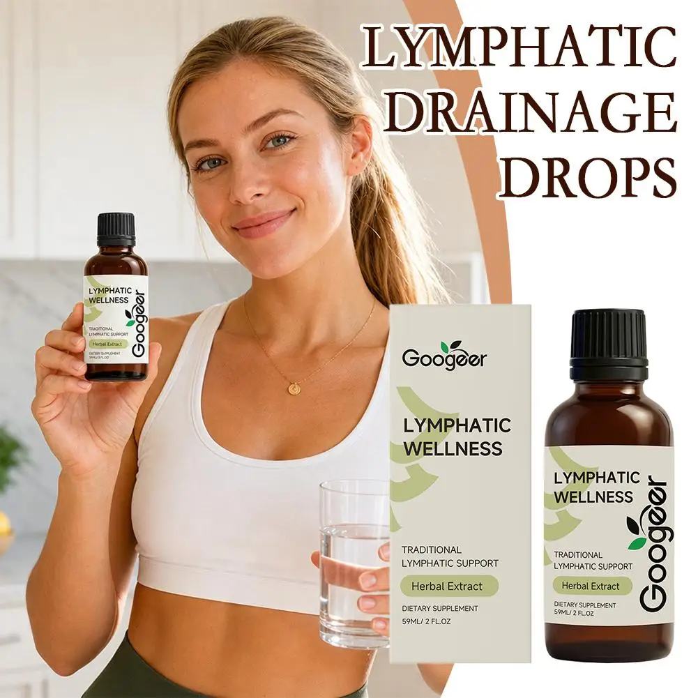 Lymphatic Drainage Drops Herbal Body Care Liquid with Chickweed Moringa Red Clover for Daily Wellness and Water Balance