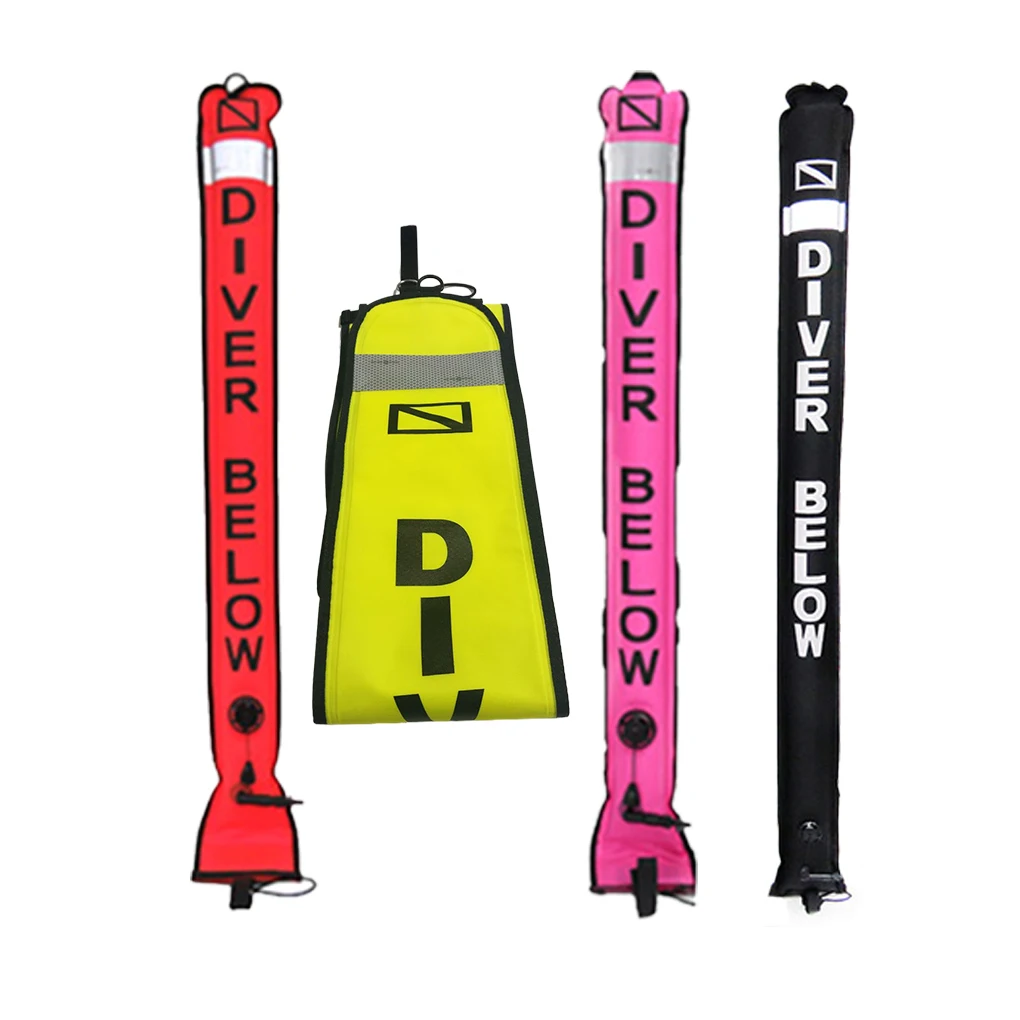 Marker Buoy with UV Durable TPU Flange Quick Discouraged Diving Safety Gear Underwater Safety Sausage Signal Tube