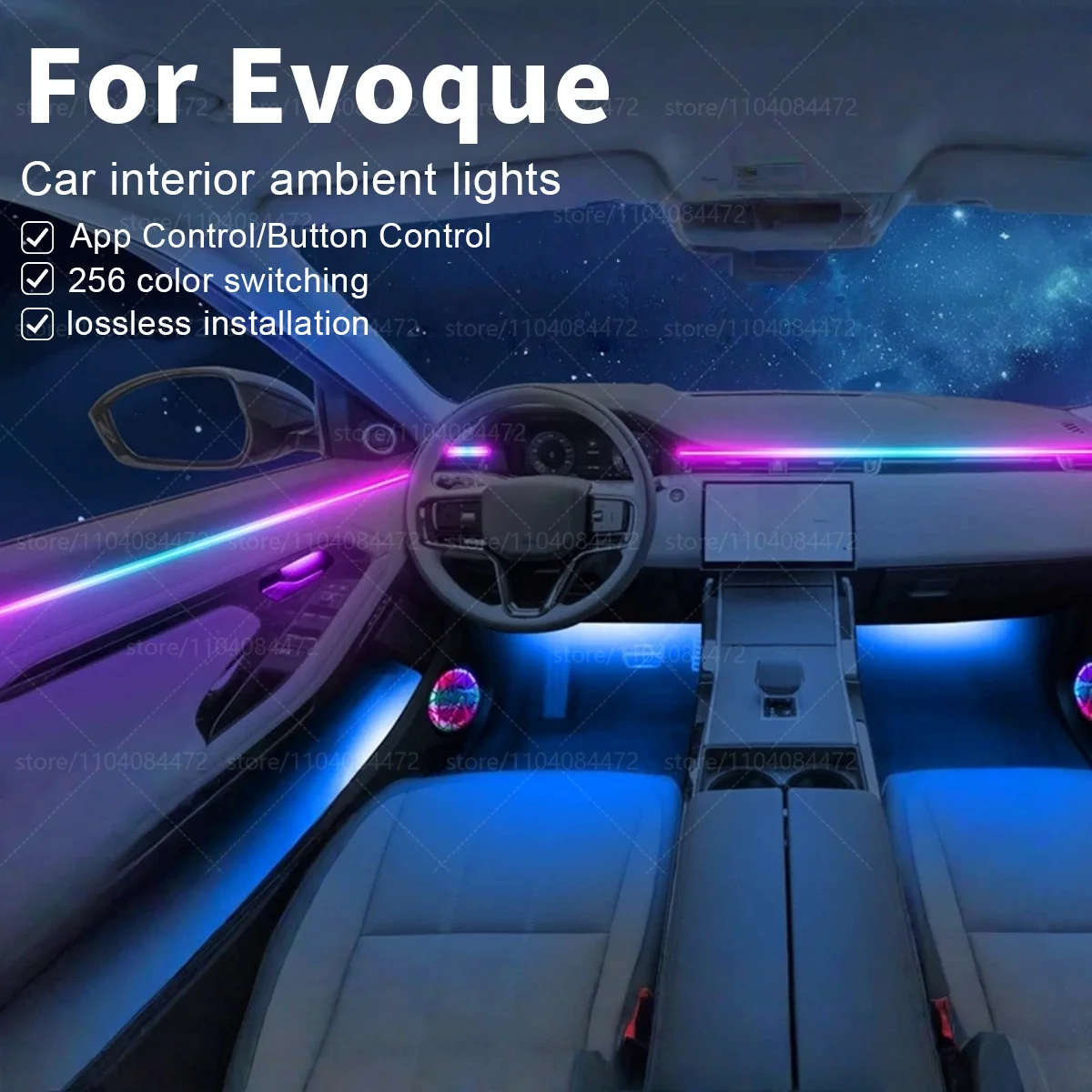 

For Land Rover Evoque L551 22in1 RGB Car Interior Acrylic Car Ambient Lights RGB Hidden Acrylic Strip Decoration Accessories