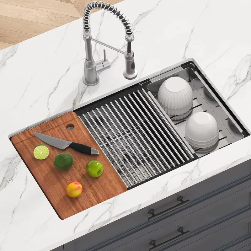 

Luxury Stainless Steel 304 Kitchen Sink Modern Kitchen Sink Functional with Accessories Sinks for The Kitchen