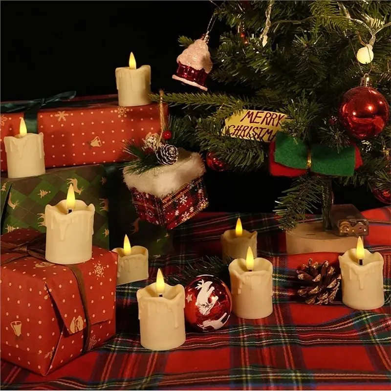 B14C Remote Control& Timer Enabled Rechargeable Flameless LED Tea Light Candles For Home For Home Wedding Table Centerpiece Deco