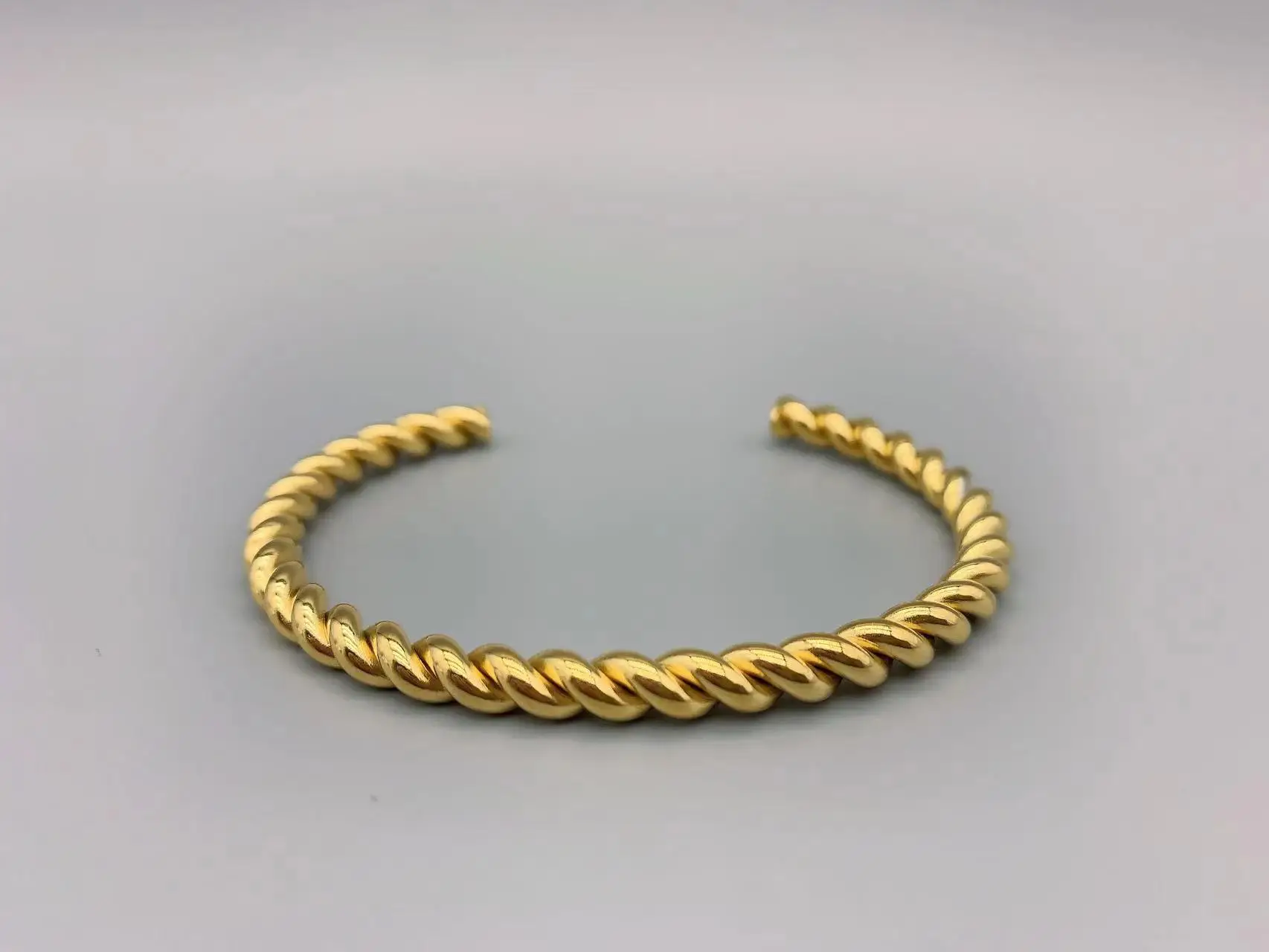 

Le Han Jewelry Cable Twist Cuff Bracelet With 18K Gold Plated