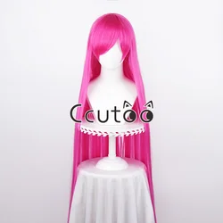 59inch 150cm Long Straight Wigs Rose Red Synthetic Cosplay Wigs Hair High Temperature Daily Halloween Party Play Role