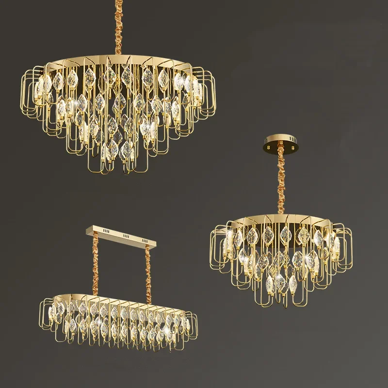 

DORIAN Modern Luxury Crystal Chandelier LED Fashion Creativity Living Room Restaurant Bedroom Villa Hotel Duplex Pendent Lamp