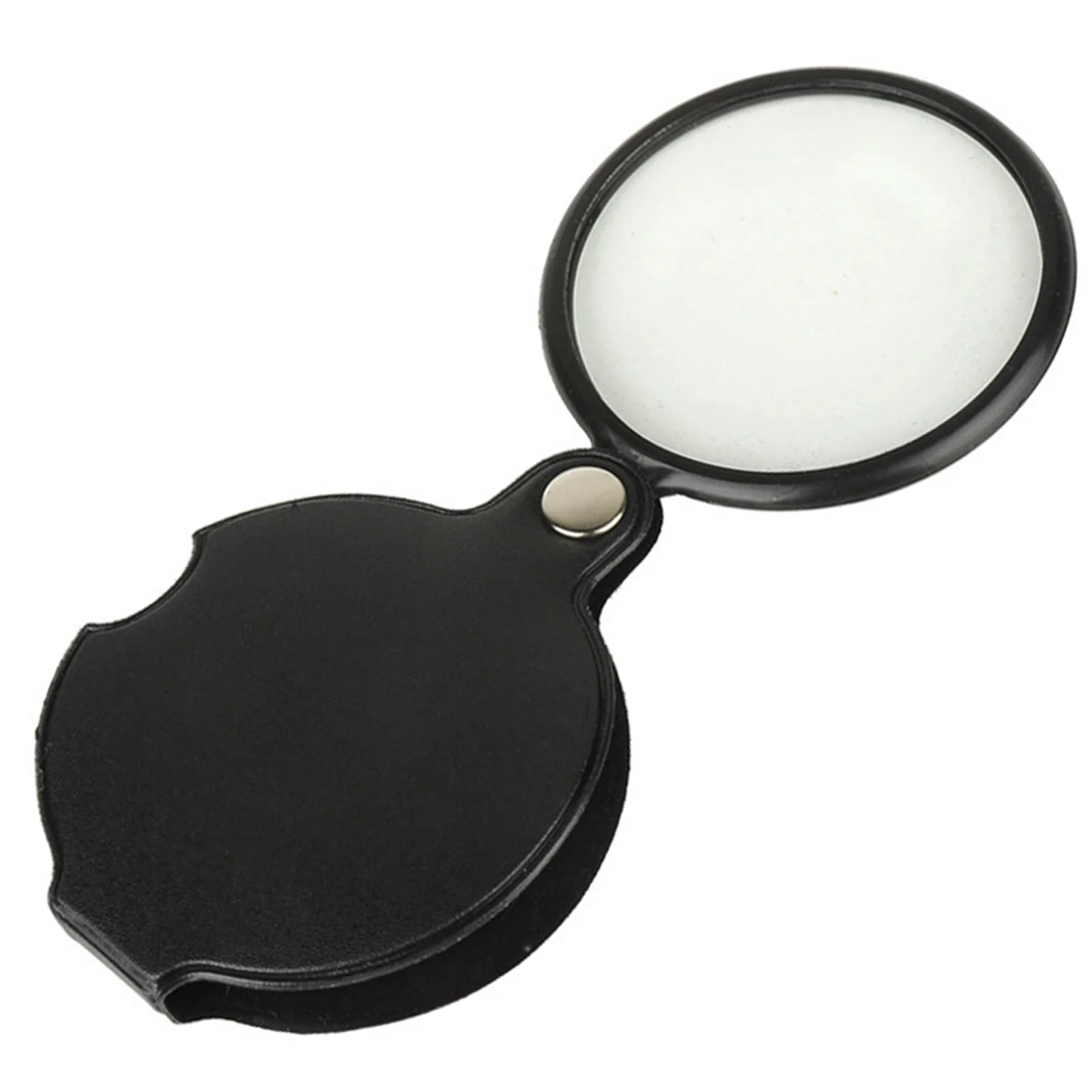 Mini Folding Magnifying Lenses with Rotating Protective Leather Magnifier for Reading Science Class Hobby