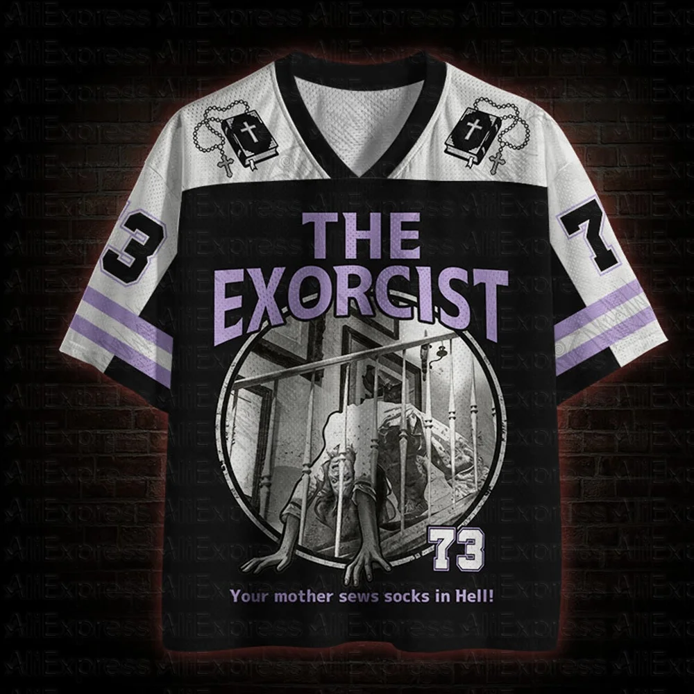 2026 New Movie Sports Fashion Adult and Children's Short Sleeve V-neck Street Eye Clothing Gothic Style Horror Fans Gift
