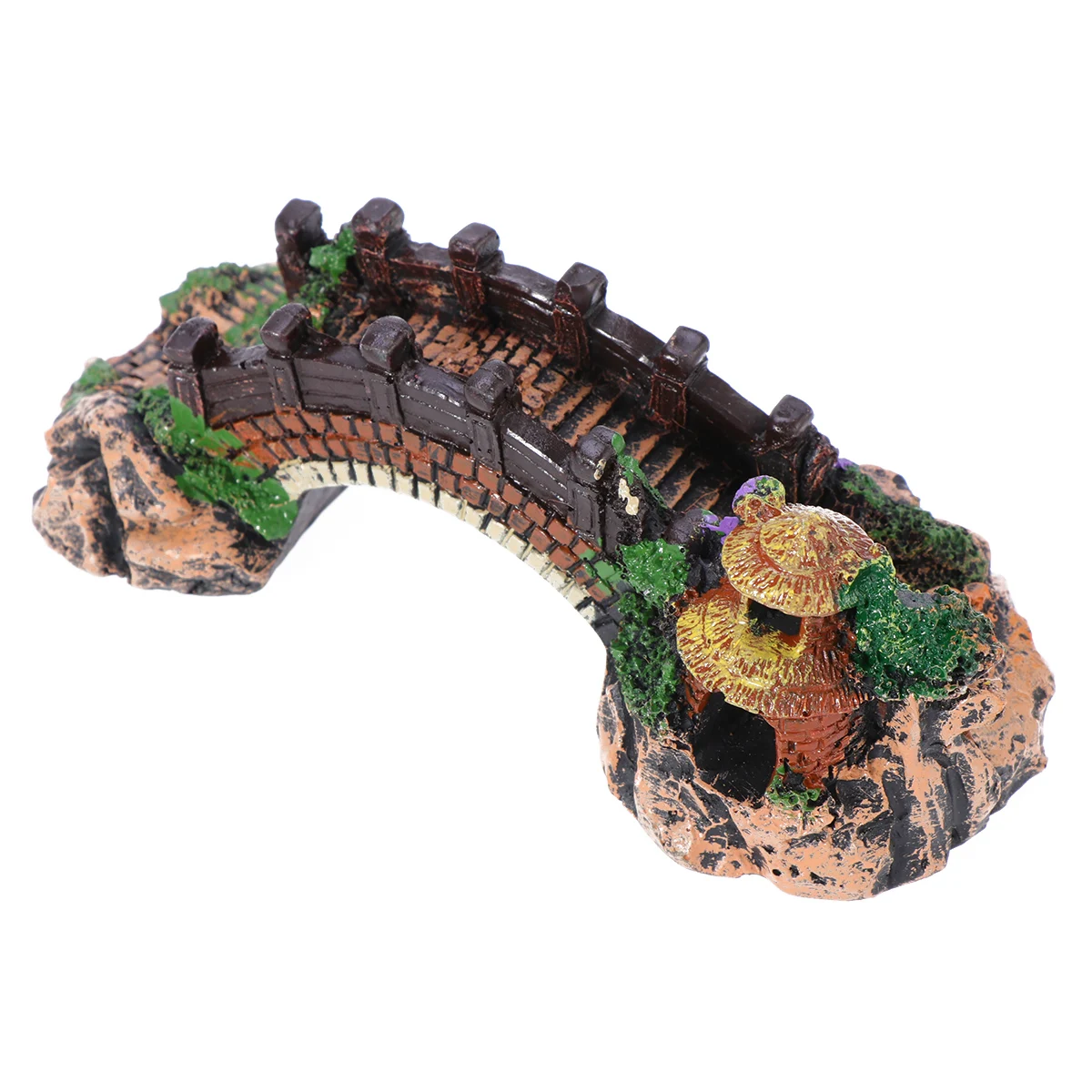 

Resin Rockery Aquarium Decoration Vivid Details Safe Fish Tank Bridge for Fish Tank Nitrobacteria Habitat Easy Clean
