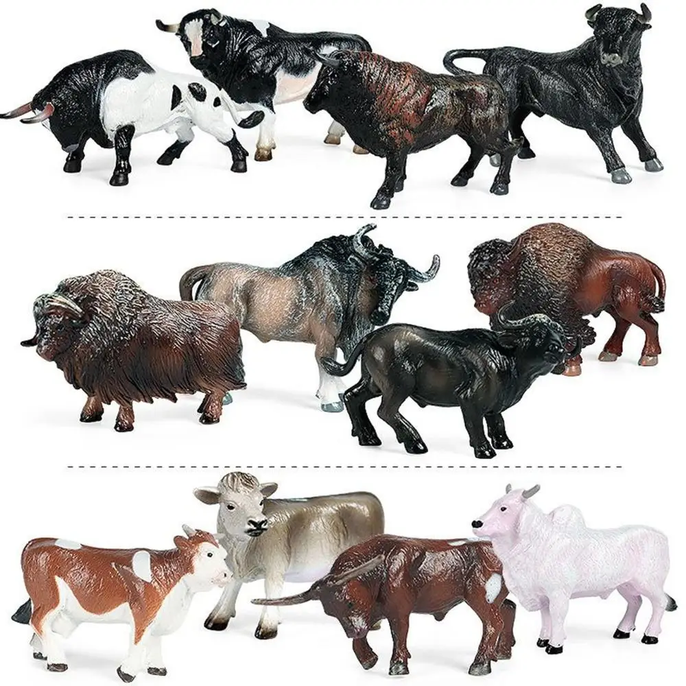 

Simulated Cattle Figurine Farm Animals Educational Milk Cow Model Solid Plastic Lifelike Cattle Action Figure Children Gift