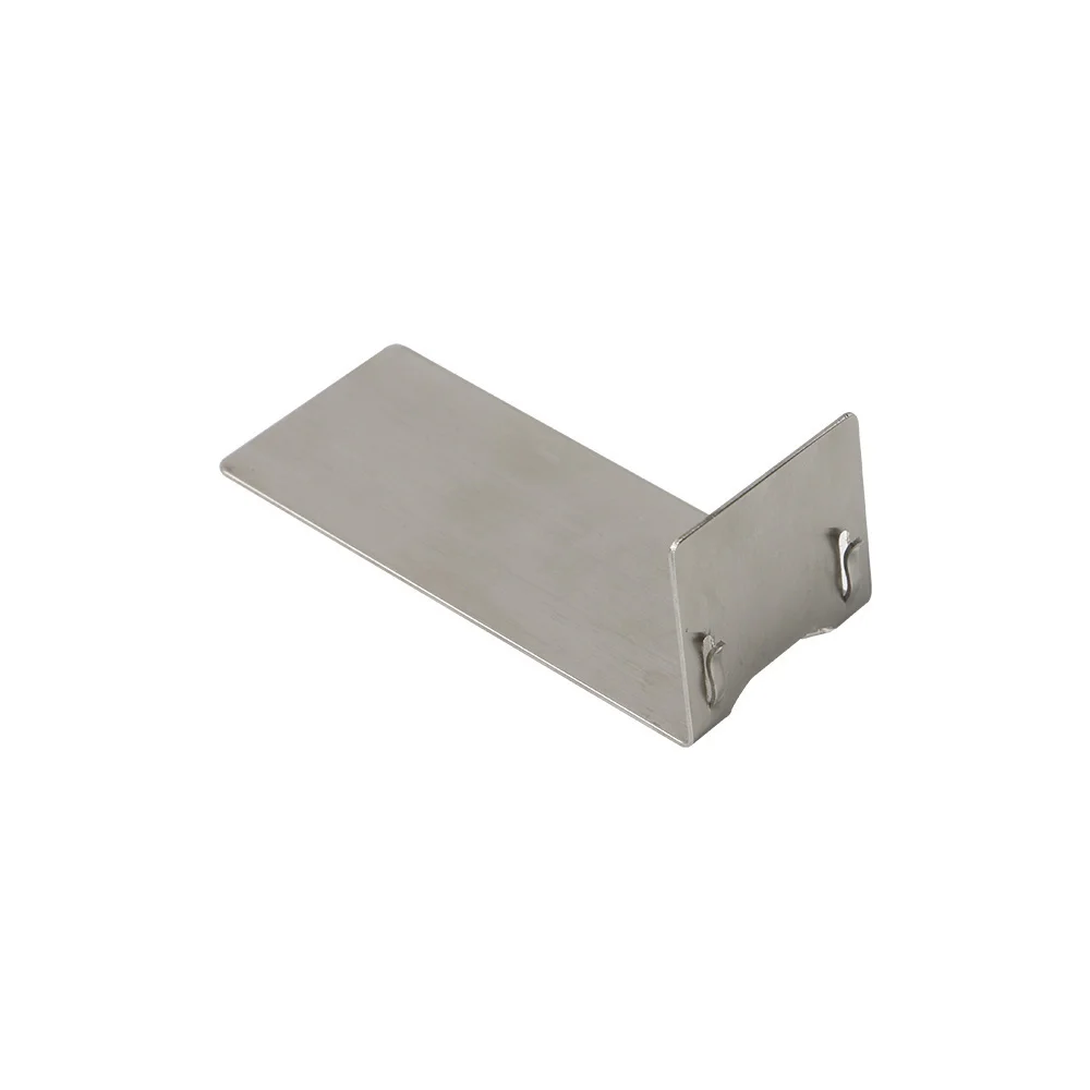 Metal Stainless Steel Angled Card Holder Long Base L-shaped Sign Clip Stand Counter Tabletop Name Ticket Food Price Tag Clip