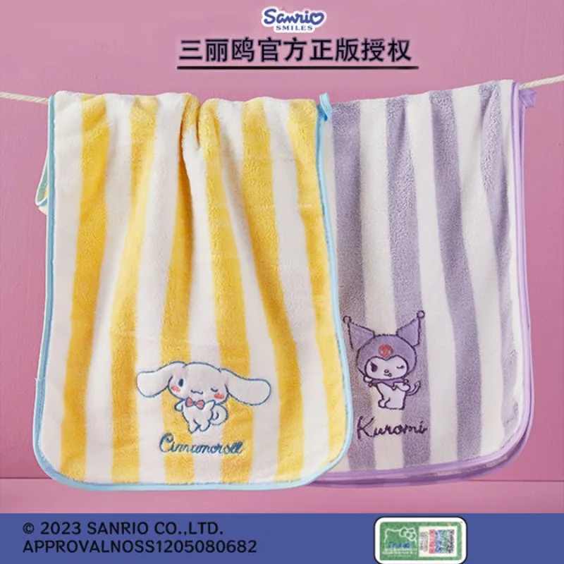 Sanrio handdoek anime kulomi mijn melodie kaneelbroodje cartoon koraal fluweel absorberende kawaii handdoek cartoon badkameraccessoires cadeau