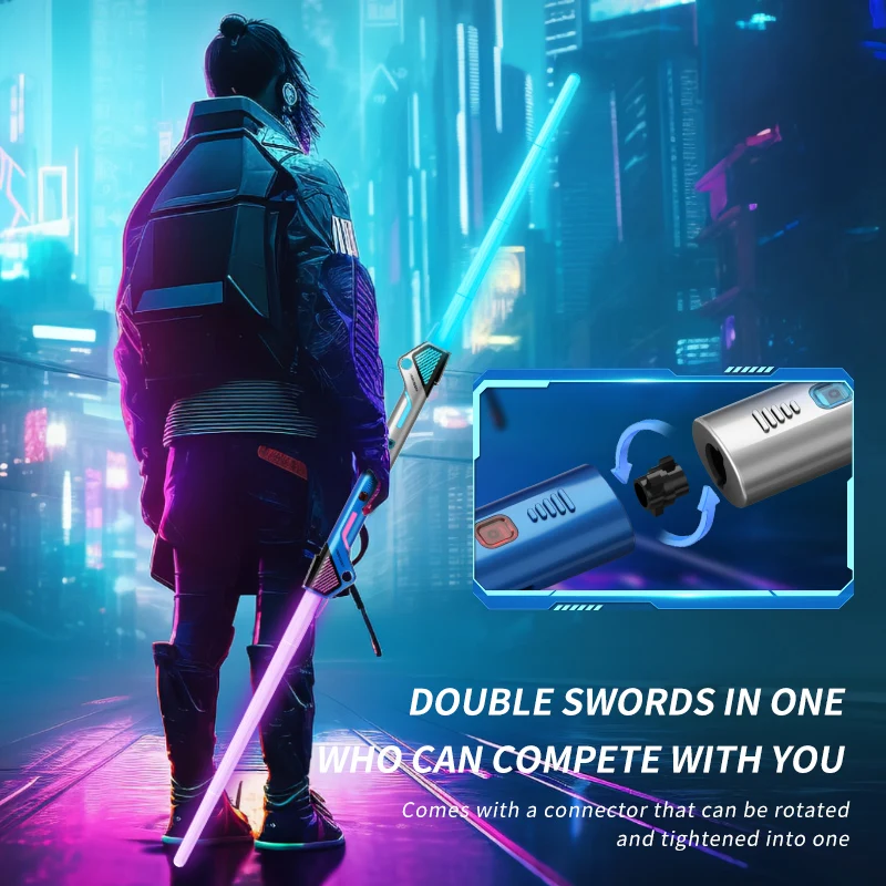 Children Colorful Glowing Sword Toys Telescopic Music Laser Sword 2-in-1 Rotating Decompression Toy Light Sword Kids Adult Toys