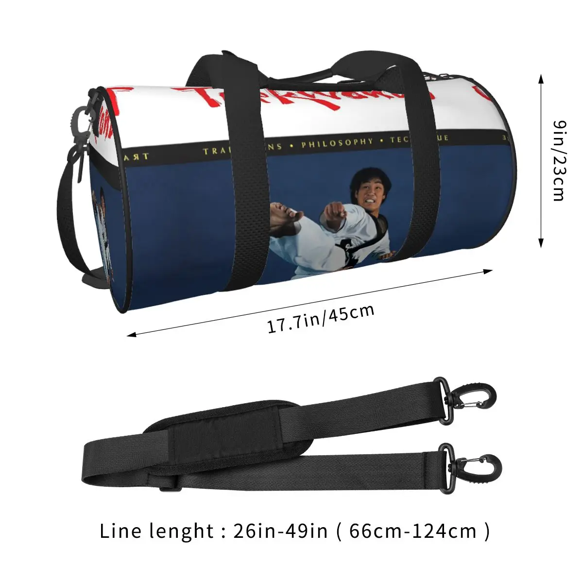 Bolsas deportivas de artes marciales Taekwondo-bayingimg con zapatos, bolsa de gimnasio, bolso estampado portátil para hombre, equipaje, bolsa de Fitness novedosa