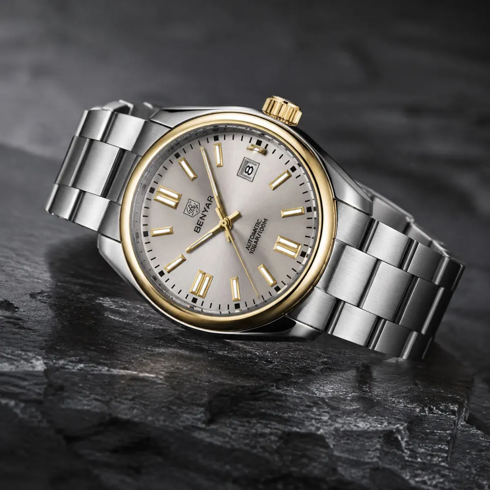 

BENYAR 2026 New Mechanical Watch Men Top Brand Automatic Wristwatch Stainless Steel 10Bar Waterproof 39mm Man Watch Reloj Hombre