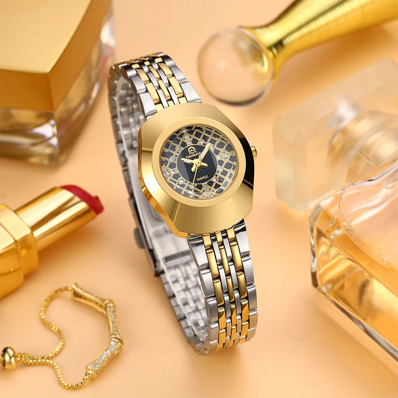 CAINUOS Top Luxury Quartz Watch Fashion Leisure Gold Women's Watch 30M Life Waterproof Watch
