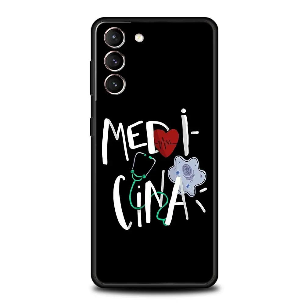 Phone Case For Samsung Galaxy S24 S23 Ultra S22 S21 S20 FE 5G S10 S10E S9 Plus S8 Soft Black Cover Doctor Nurse Medical Medicine