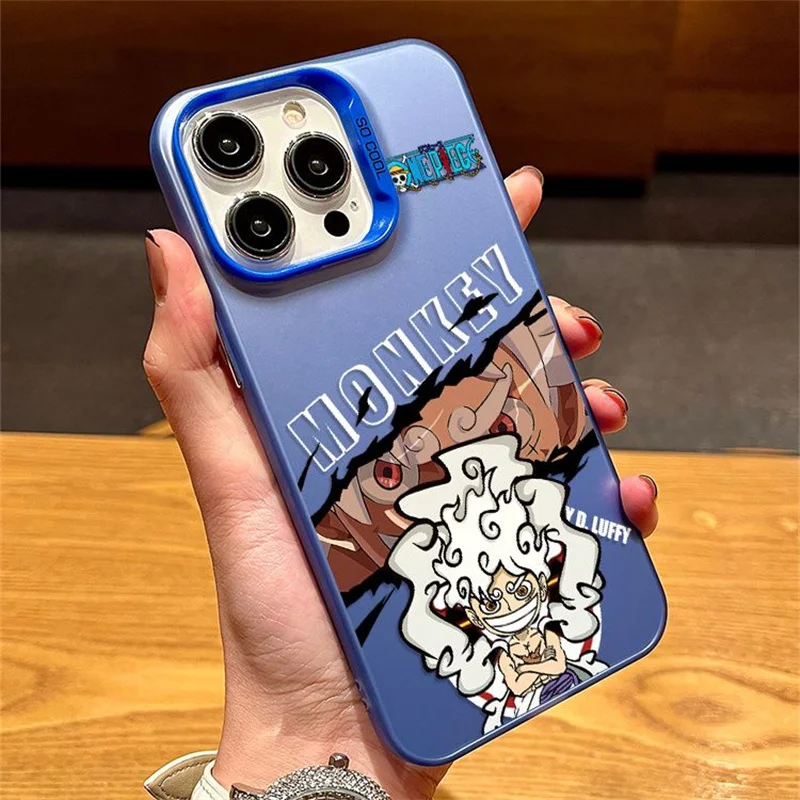 Japan One Piece Phone Case for iPhone 11 12 13 14 15 16 17 Pro Max Plus Air Anime Fifth Gear Luffy Bare-chested Shockproof Cover view 5