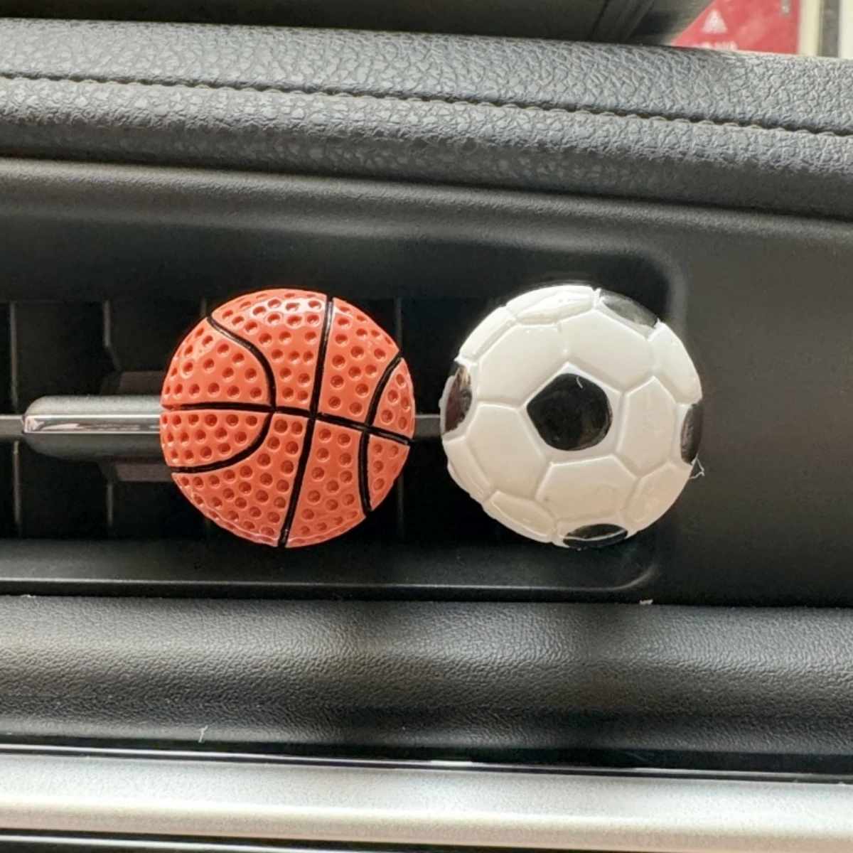 

2pcs Car Decoration Cute Football Car Air Conditioner Air Vent Small Basketball Personalized Auto Interior Vent Clip Accessories