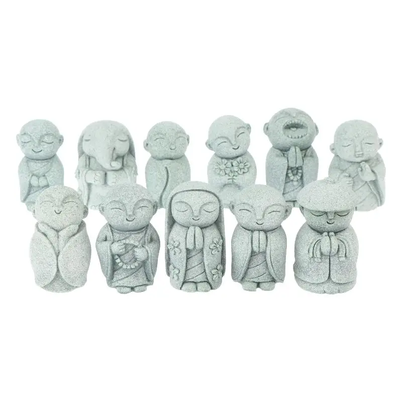 Miniature Statue Zen Style Little Monk Figurine Mini Monks Statue Ornament Aquarium Micro Scene Home Desktop Ornaments
