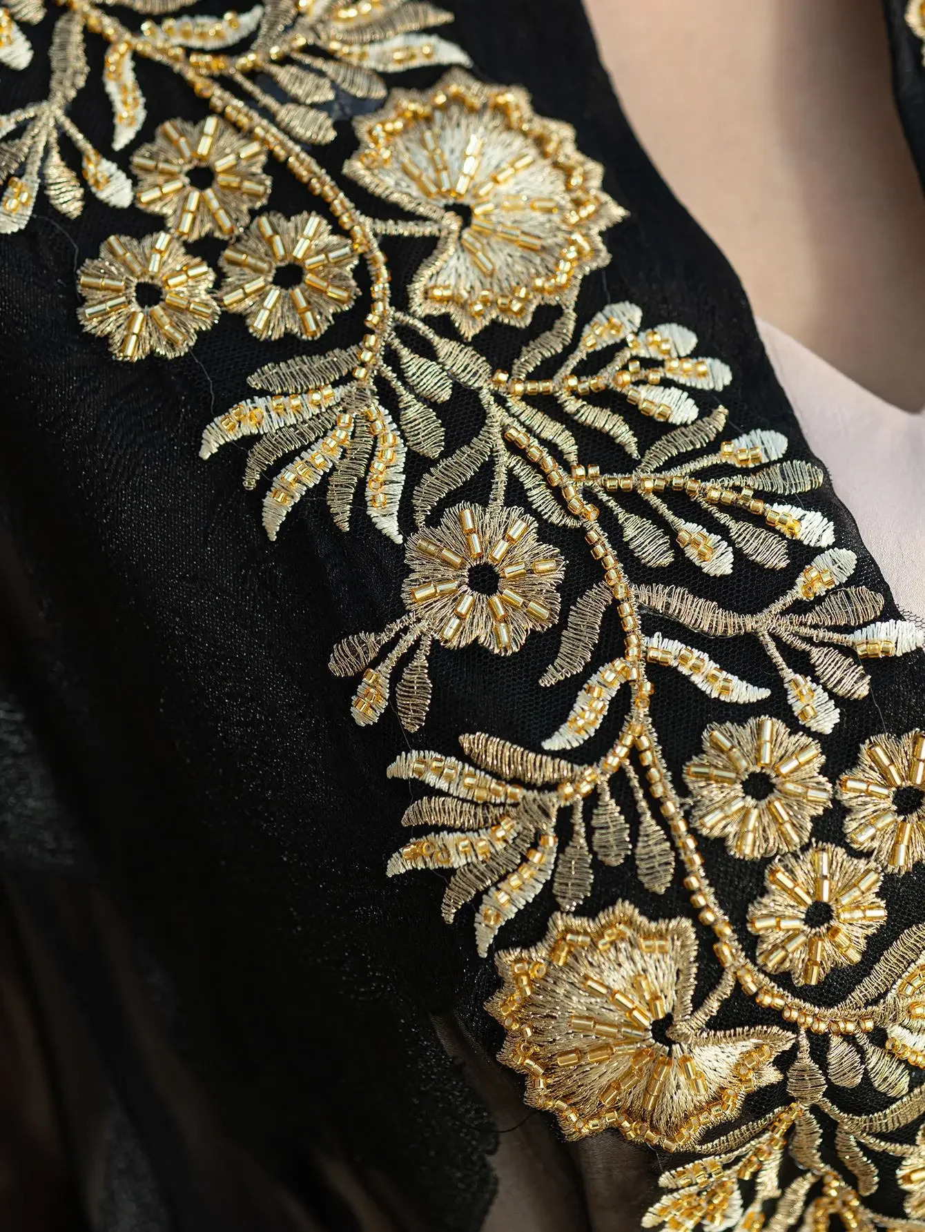 Vestido Eid para mujer, conjunto de 2 piezas con bordado de encaje, caftán Abaya musulmán con cordones, bata de fiesta Jalabiya Ramadán Dubai 2025, Vestidos Largos