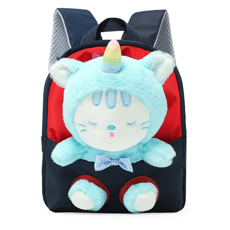 Cartoon Cute kindergarten bag boys With Plush doll kids bag High quality Backpacks children Casual small class bags for girls