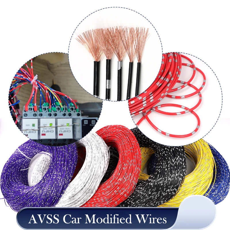 

2~10m AVSS Car Wire 0.3/0.5/0.85/1.25/1.5/2.0/2.5 mm PVC Insulated Pure Copper For Car's Speaker Audio Electronic Wiring Harness