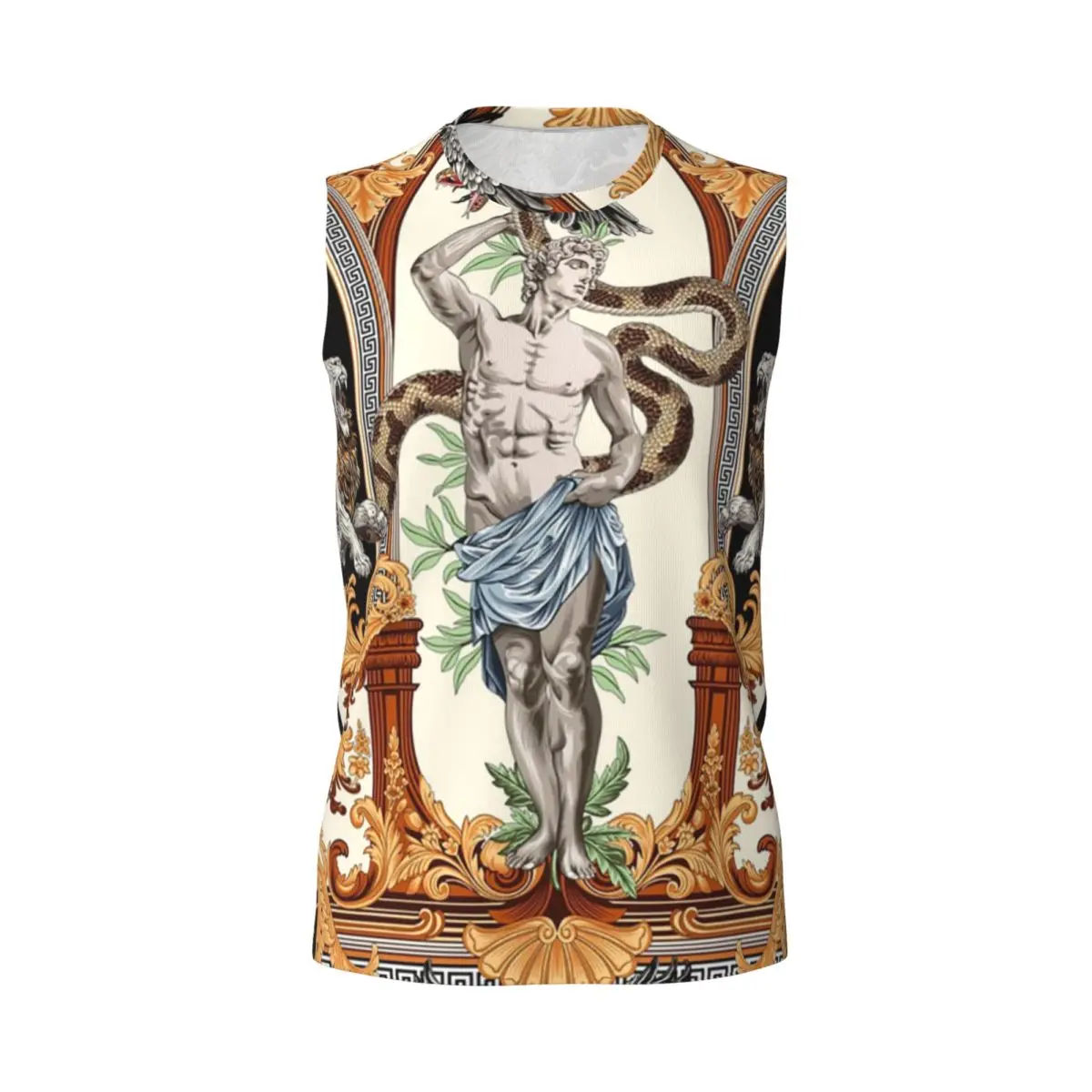 Depiction Of Apollo Ancient Greek Mythology Men Printed Sleeveless T-shirt Casual Hip Hop Street Style Beach Holiday Tank Tops