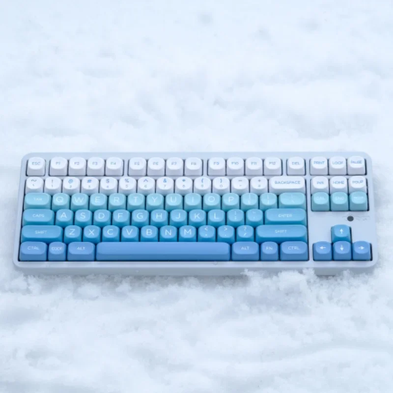 126 Keys/set  Falling Snow Keycap XOA MOA Profile Dye Sub White Blue PBT Keycaps For 61 68 75 84 87 96 98 104 108
