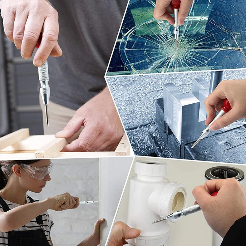 1PC Automatic Center Punch Center Hole Punch machiners carpentieri Tool Wood Press Dent Marker Woodwork Tool Drill Bit