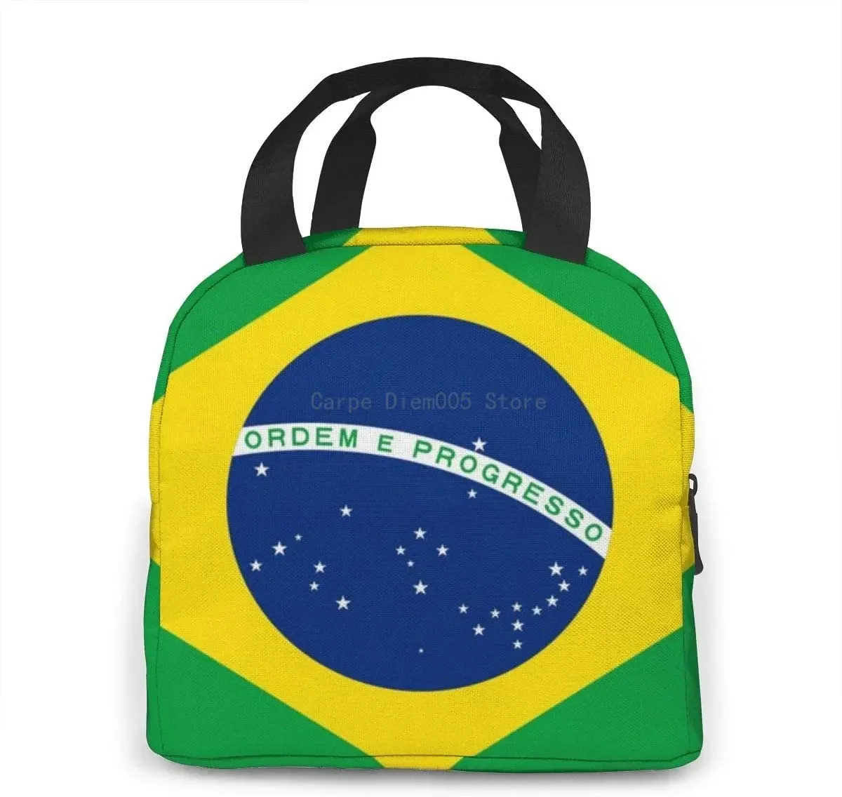 Lunch bag  Brazil Flag Portable Insulated Lunch Bag