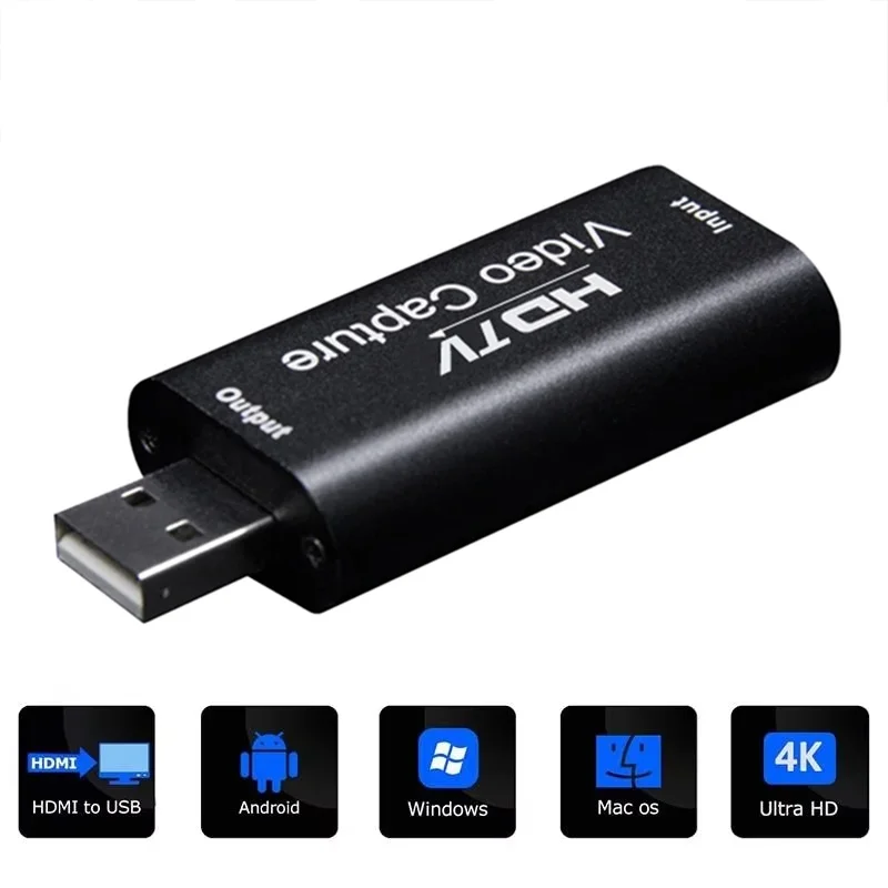 

USB-HDMI 4K USB 3.0 Карта видеозахвата 1080P USB HDMI Game Grabber Box для PS4 DVD Камера Запись видео ПК Прямая трансляция