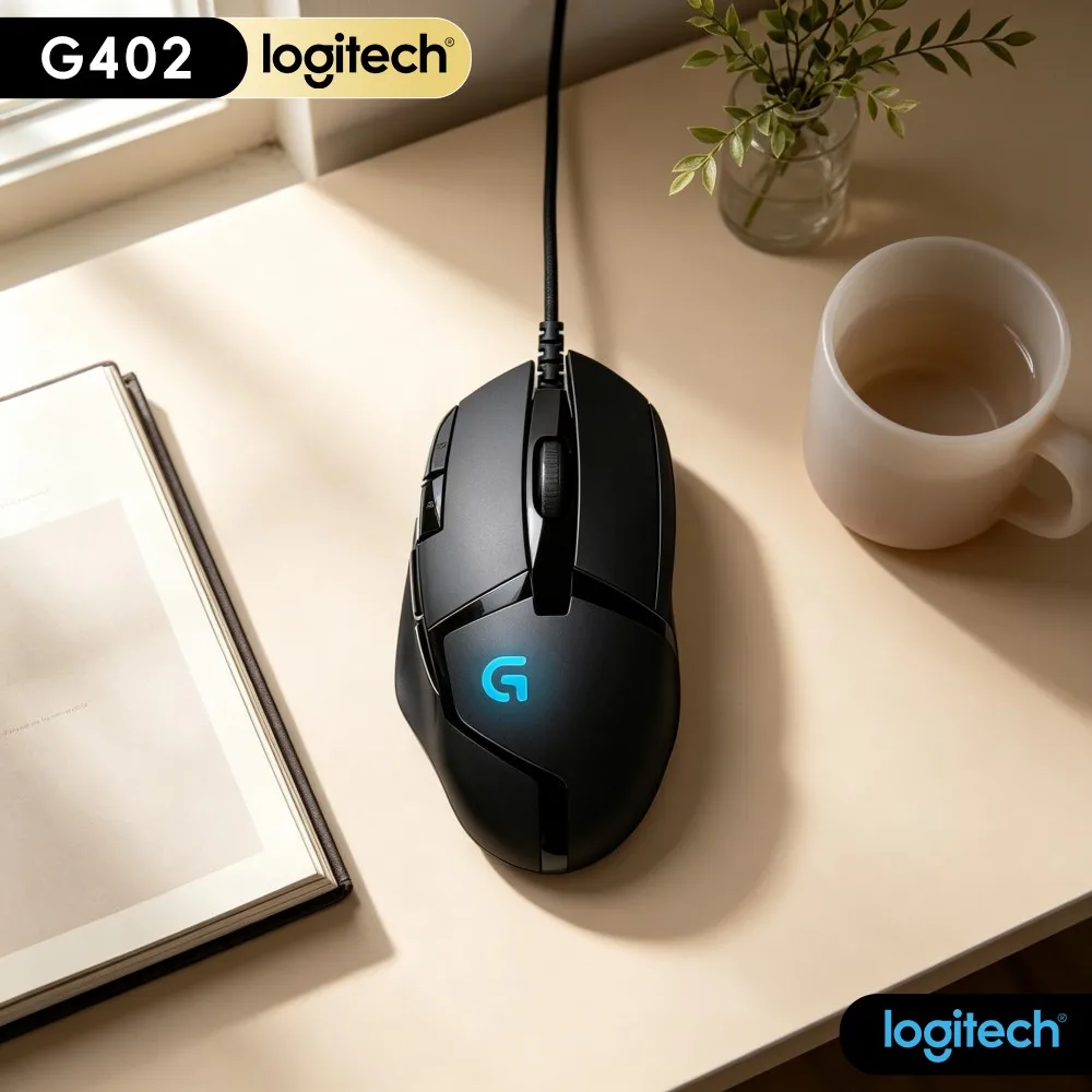 Logitech G402 Mouse 1Ms USB Response 8 Custom Buttons 4 DPI Modes 20M Clicks Fusion Engine For Desktop Gamers
