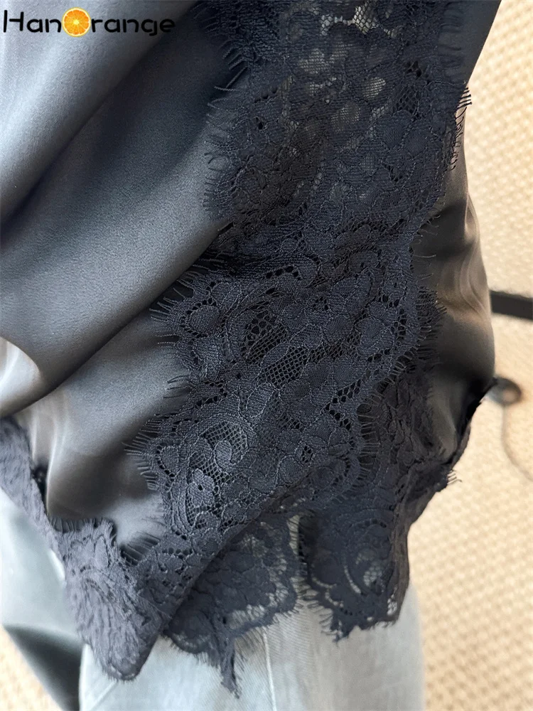 HanOrange 2026 Spring Summer Romantic Lace Crochet Camisole Women Delicate Top White/Black/Brown