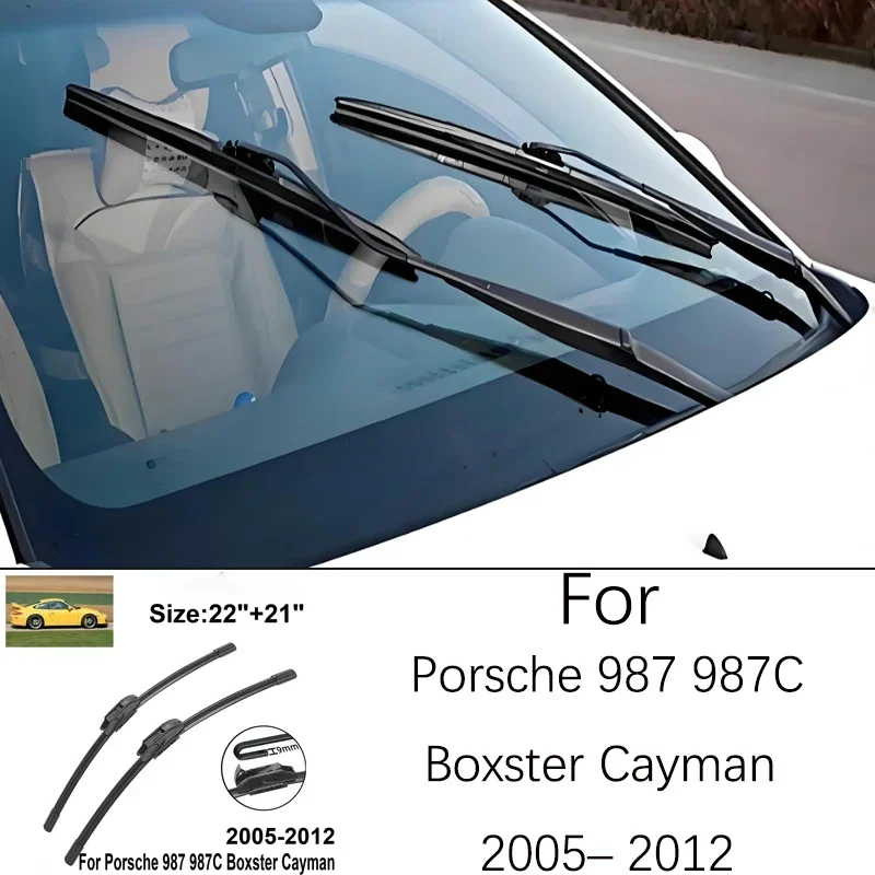 For Porsche 987 987C Boxster Cayman 2005-2012 2006 Windshield Window Brush 22 21 Inches Rubber Front Wiper Blade Accessories