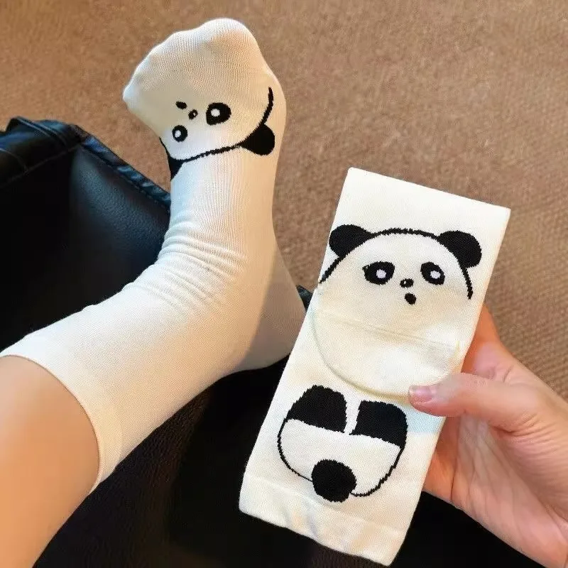 2026 جديد الكورية الكرتون جوارب بصور حيوانات جوارب قطنية Kawaii الأوسط جوارب أنبوبية الباندا الراكون الطباعة المنزل الطابق جورب زوجين الهدايا