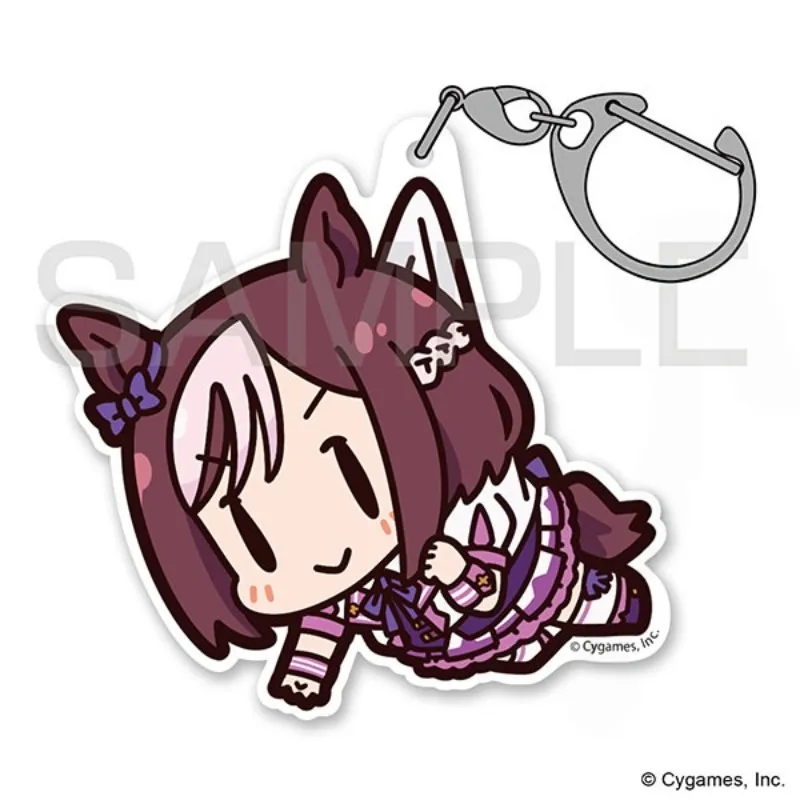 Umamusume Pretty Derby Anime KeyChain ‌Oguri Cap Taiki Shuttle Men Key Chain for Women Cartoon Cosplay Acrylic Keyring Pendant
