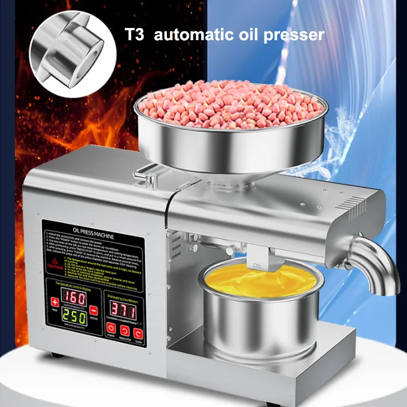 Beijamei t3 imprensa de óleo automática comercial casa extrator de óleo frio expulsor presser linhaça girassol fabricante de óleo de amendoim