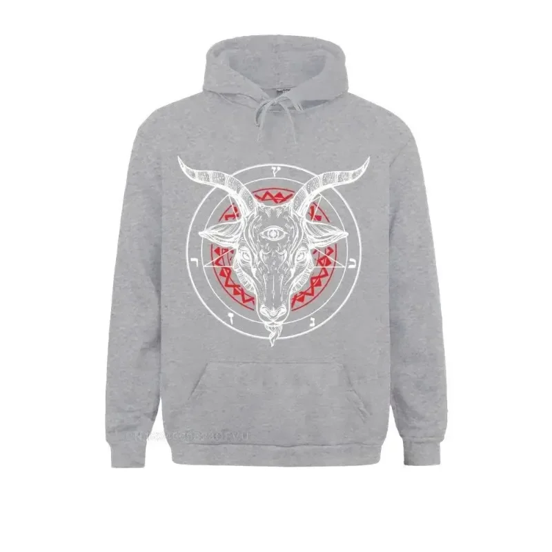 Satanic Goat Baphomet Sweater Lucifer Novelty Designe Men's Tees Casual Pullover Hoodie Cotton Sweakawaii Clothes