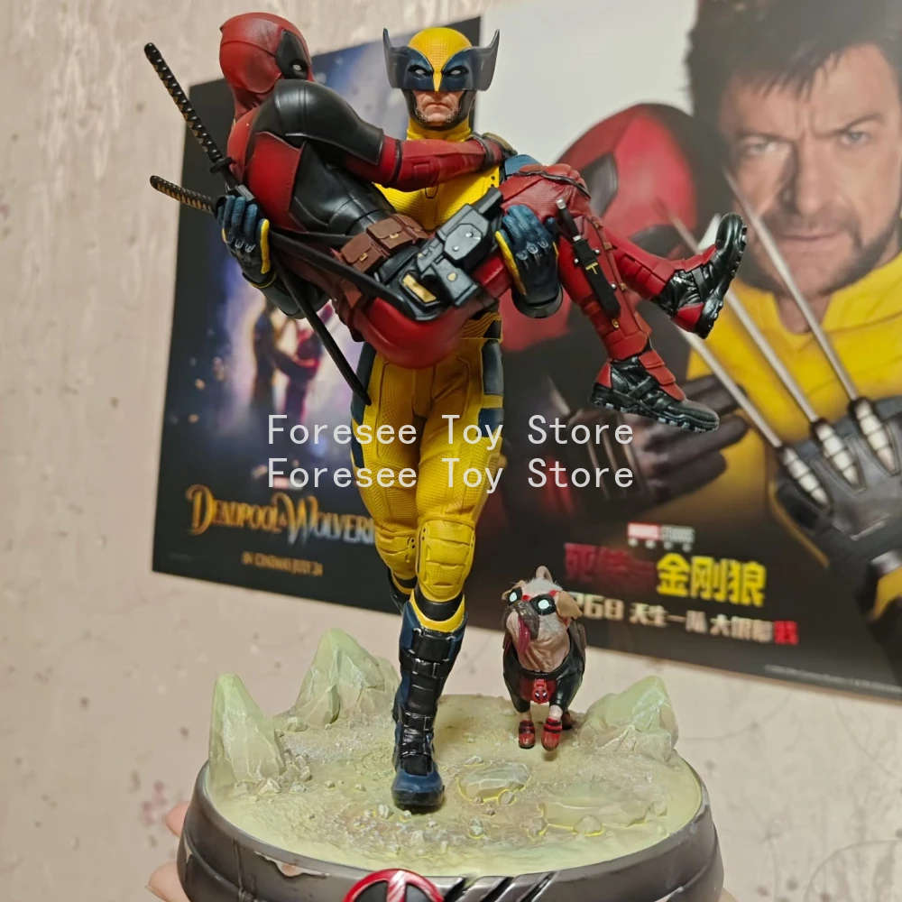 Figurka Wolverine Deadpool Anime 1/4 Marvel Kolekcja do Przytulania Model Komiksowy Figurka z Żywicy Ozdoba na Biurko Prezent Zabawki dla Dzieci